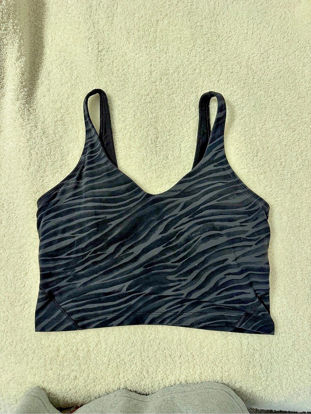 lululemon Align Tank Black Animal Print Crop Top Size 10